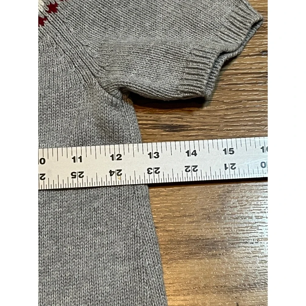 Gymboree Sweater Dress Girls 6 Grey Scottie Dog Fair Isle Knit Pockets Vintage